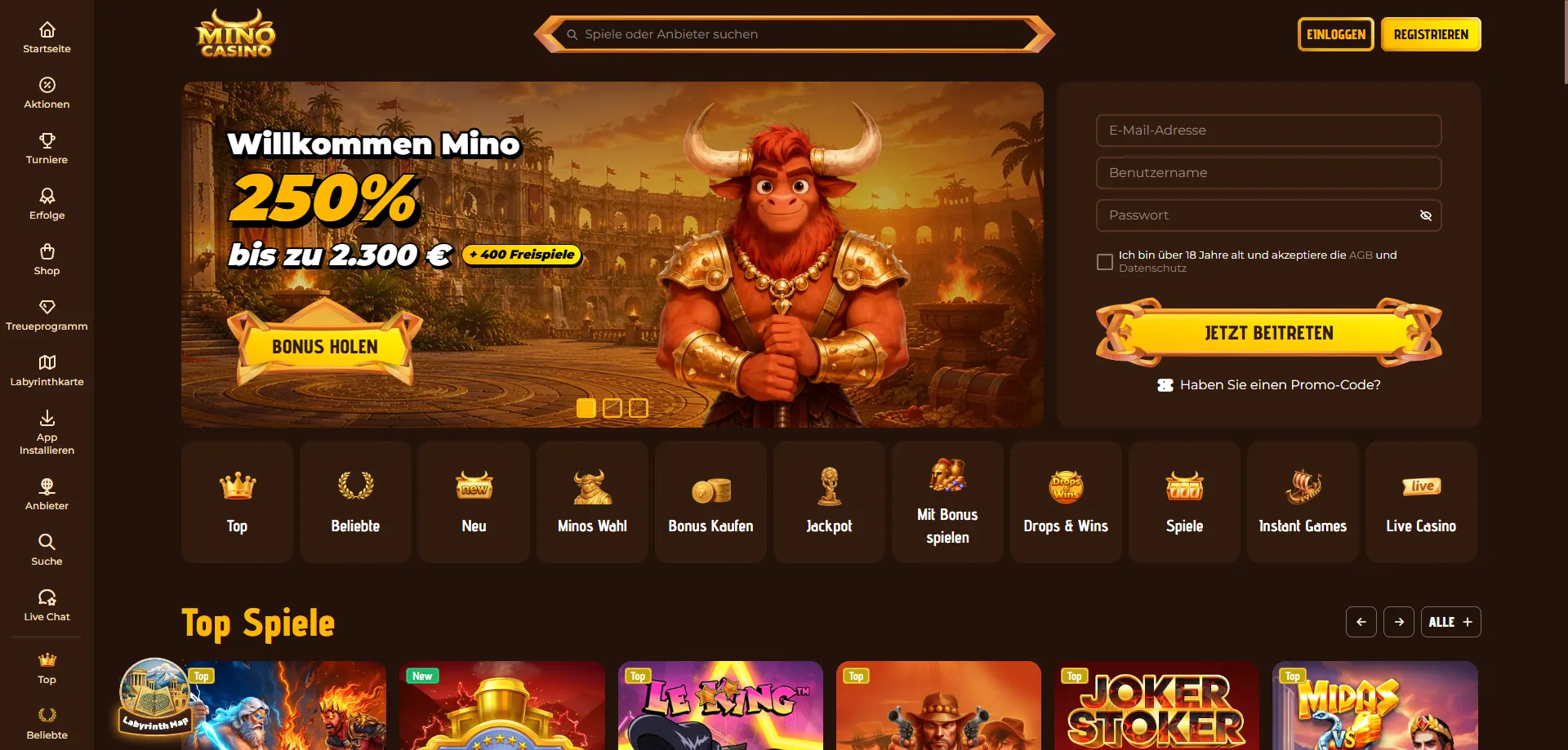 Mino Casino Übersicht – Zugangsmethoden und Kontoverwaltung für AT